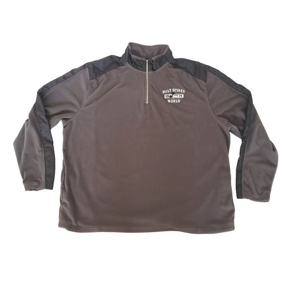 Walt Disney World Embroidered Pullover Fleece Size XXL Army Green Black - Picture 1 of 5